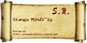 Stanga Mihály névjegykártya